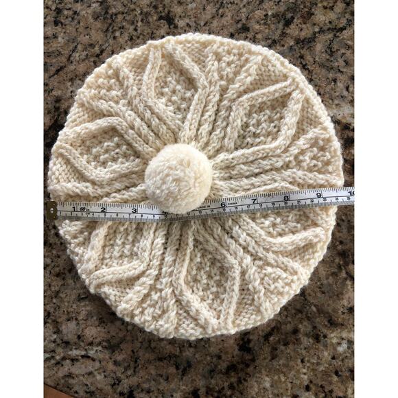 Aran hand knit Hat with pom pom from Ireland - Picture 6 of 6
